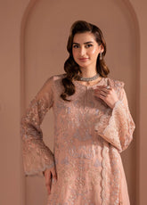 Murawwat By Lavish Premium Luxury Embroidered Chiffon 3 Piece Unstitched Suit LP25MLC D-07 BLUSH PETAL